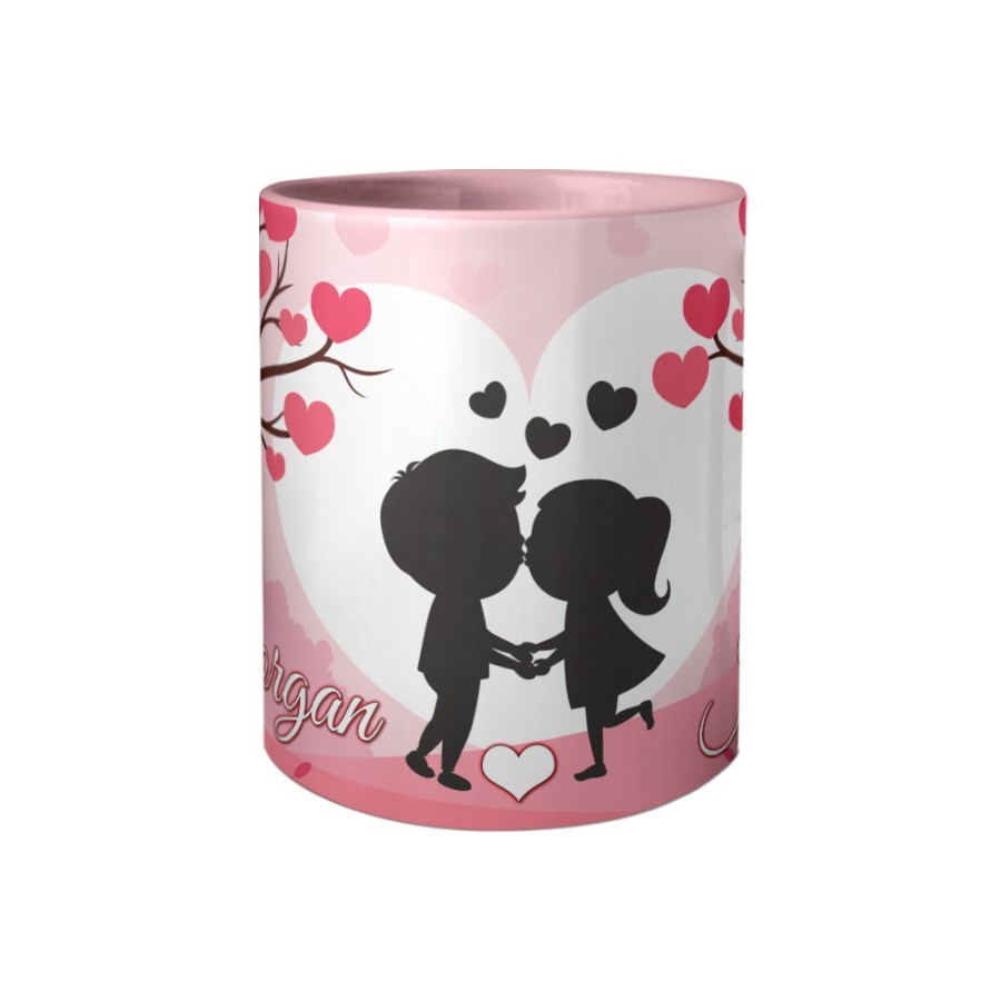 Tazza personalizzata con nomi coppia romantica Love