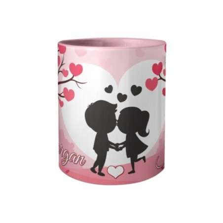 Tazza personalizzata con nomi coppia romantica Love