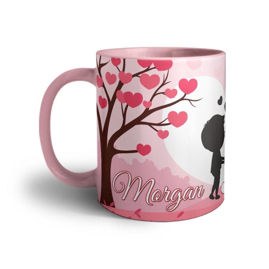 Tazza personalizzata con nomi coppia romantica Love