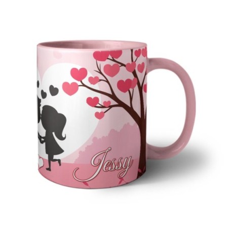 Tazza personalizzata con nomi coppia romantica Love