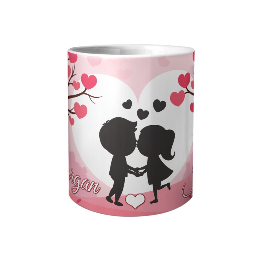 Tazza personalizzata con nomi coppia romantica Love