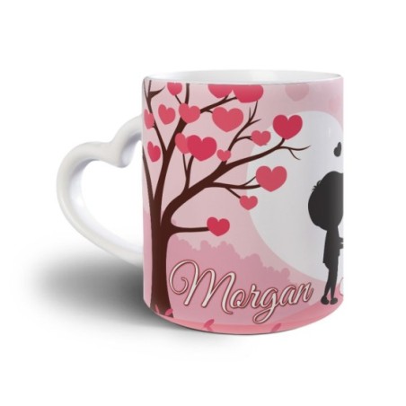 Tazza personalizzata con nomi coppia romantica Love