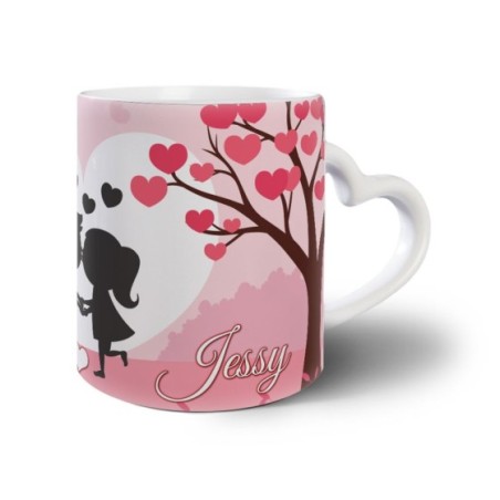 Tazza personalizzata con nomi coppia romantica Love