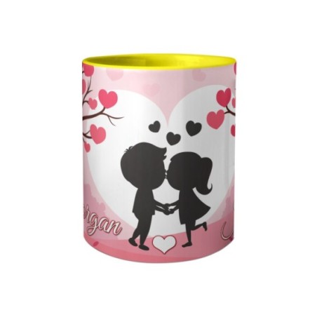 Tazza personalizzata con nomi coppia romantica Love