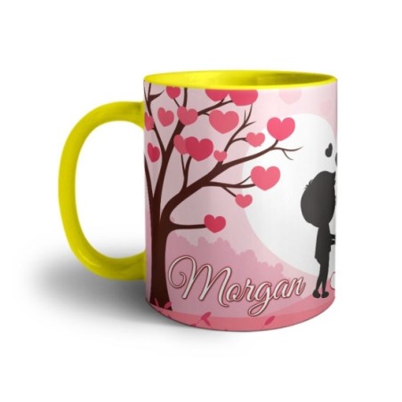 Tazza personalizzata con nomi coppia romantica Love