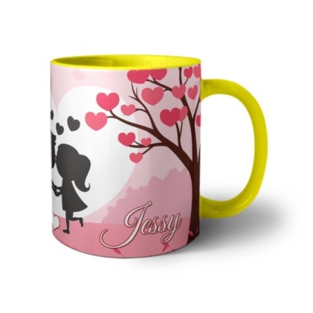 Tazza personalizzata con nomi coppia romantica Love