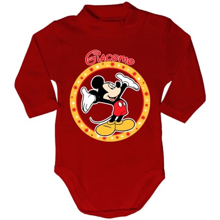 Body lupetto neonato personalizzato con nome topolino Cartoon