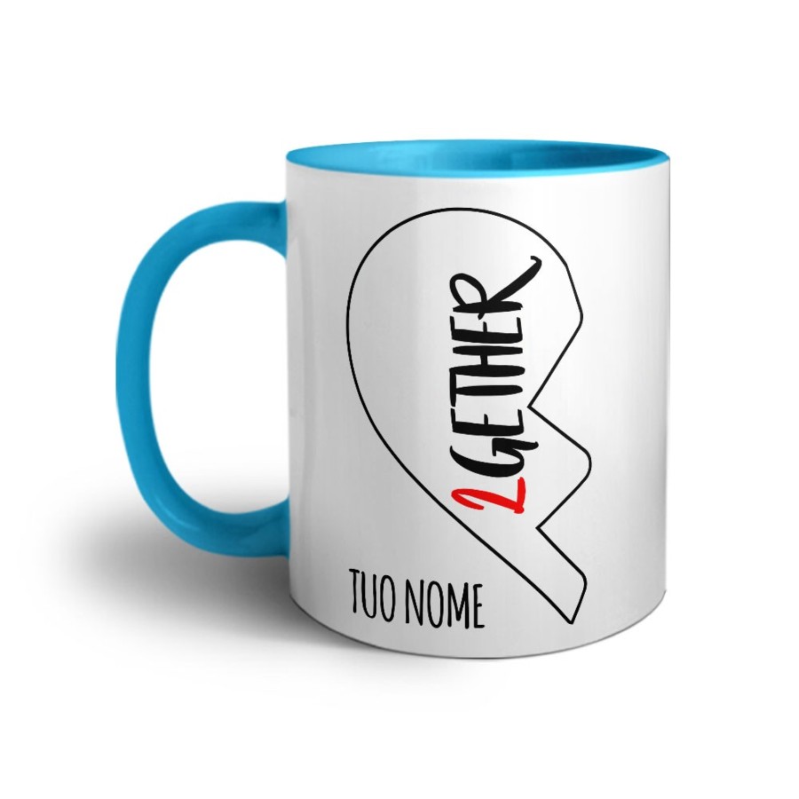 Tazza personalizzabile con nome 2gether mezzo cuore Love