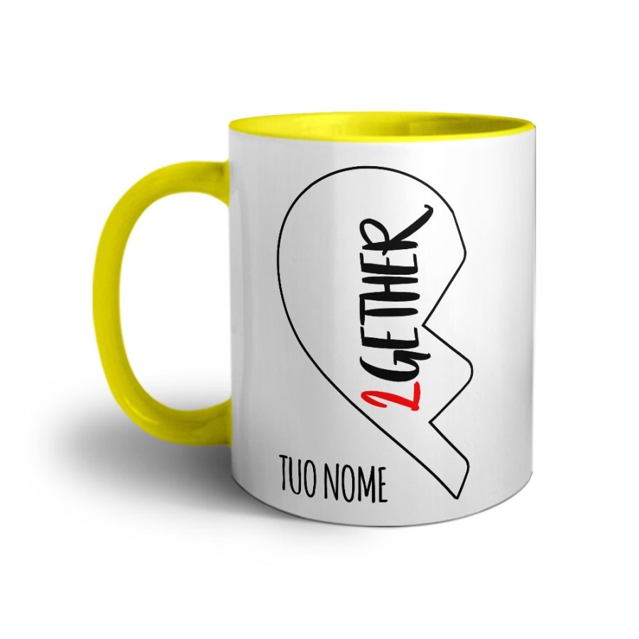 Tazza personalizzabile con nome 2gether mezzo cuore Love