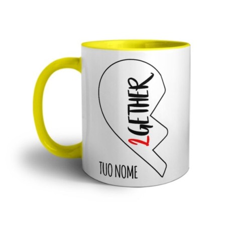 Tazza personalizzabile con nome 2gether mezzo cuore Love