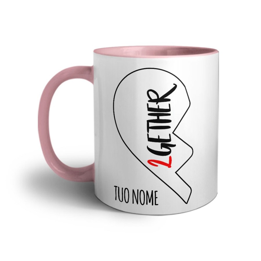 Tazza personalizzabile con nome 2gether mezzo cuore Love