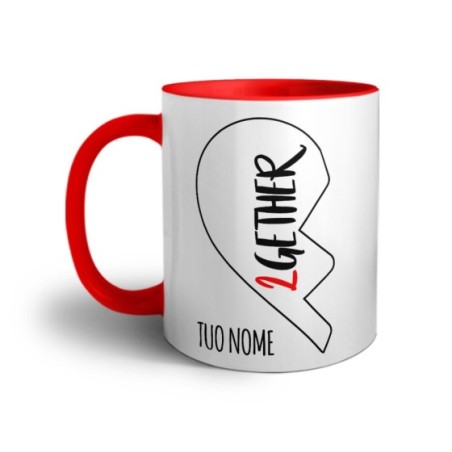 Tazza personalizzabile con nome 2gether mezzo cuore Love