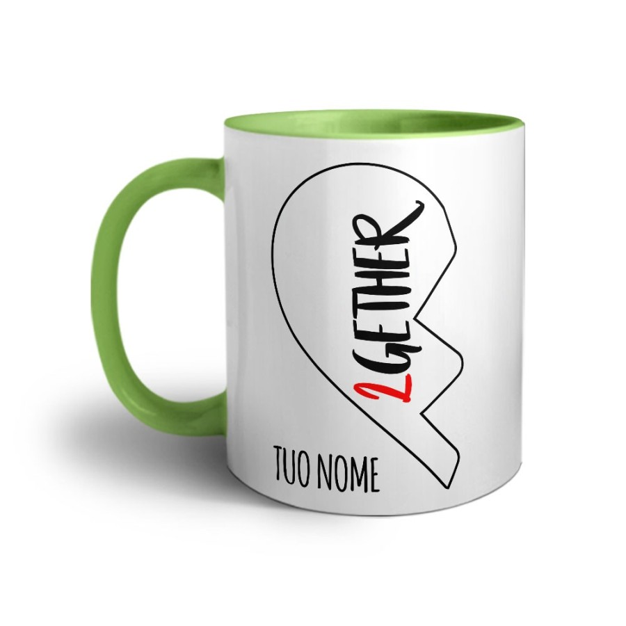Tazza personalizzabile con nome 2gether mezzo cuore Love