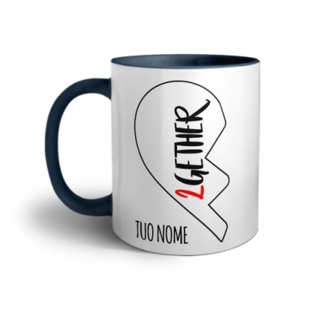 Tazza personalizzabile con nome 2gether mezzo cuore Love