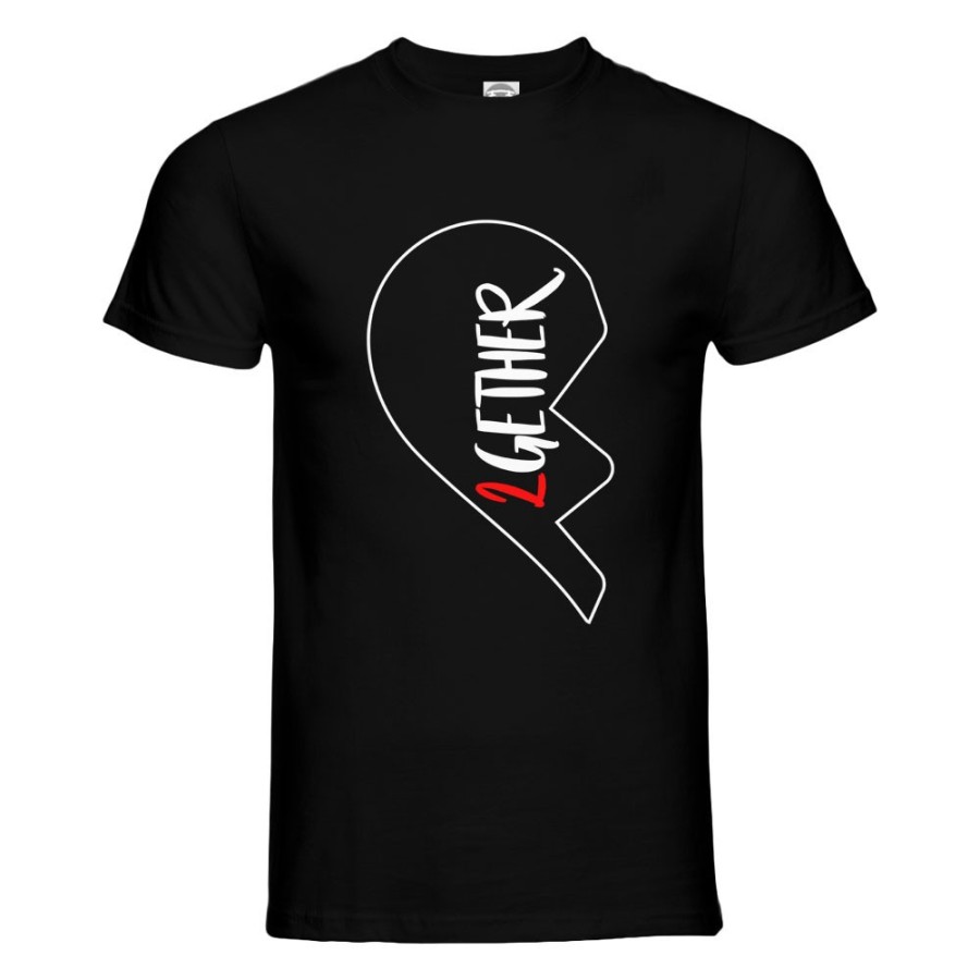 T-shirt uomo personalizzabile con nome 2gether mezzo cuore Love