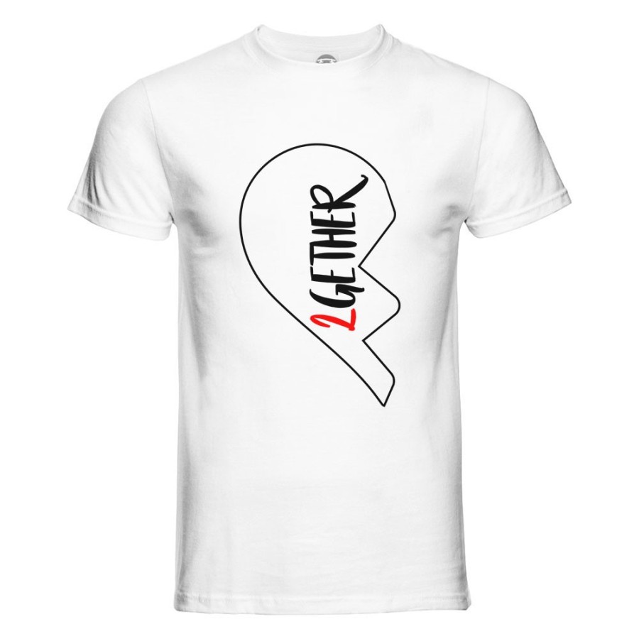 T-shirt uomo personalizzabile con nome 2gether mezzo cuore Love