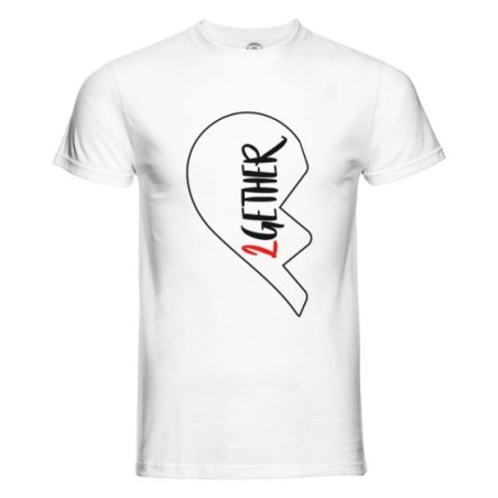 T-shirt uomo personalizzabile con nome 2gether mezzo cuore Love