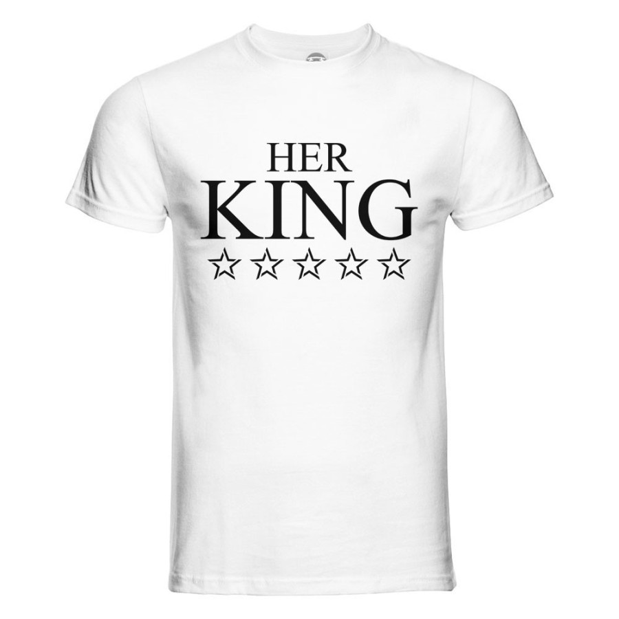 T-shirt uomo personalizzabile con nome her king with star Love