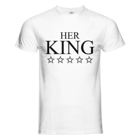 T-shirt uomo personalizzabile con nome her king with star Love