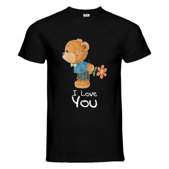 T-shirt uomo personalizzabile con nome i love you con orsetto Love