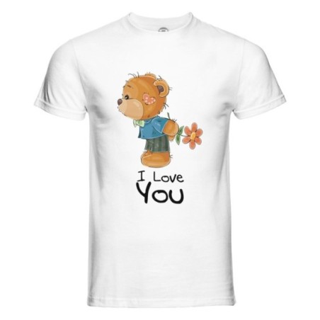 T-shirt uomo personalizzabile con nome i love you con orsetto Love