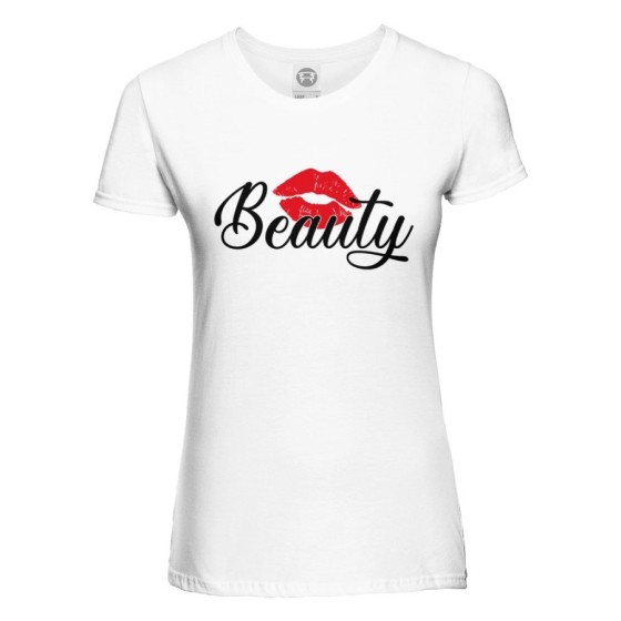 T-shirt donna personalizzabile con nome beauty bacio Love