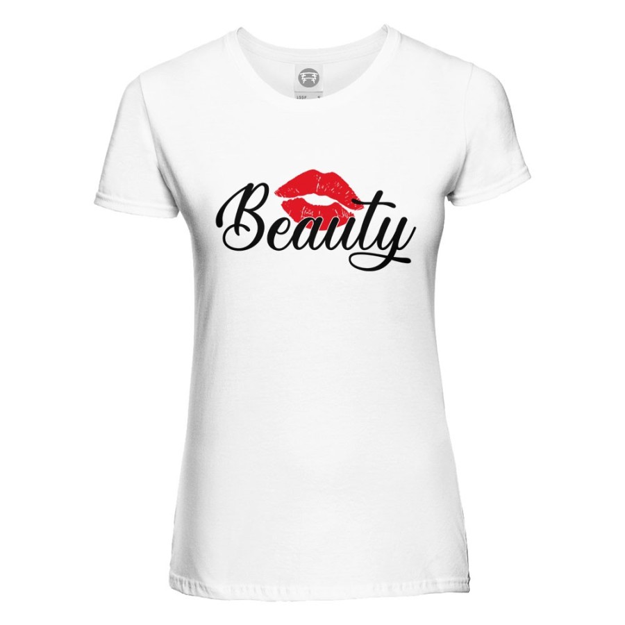 T-shirt donna personalizzabile con nome beauty bacio Love