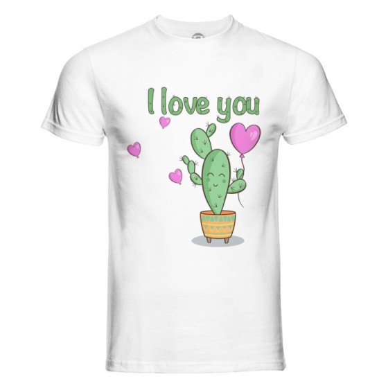 T-shirt uomo personalizzabile con nome cactus i love you Love
