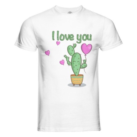 T-shirt uomo personalizzabile con nome cactus i love you Love