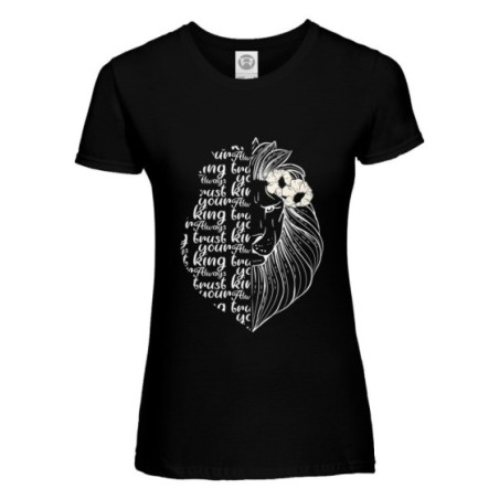 T-shirt donna personalizzabile con nome lioness always trust your king Love