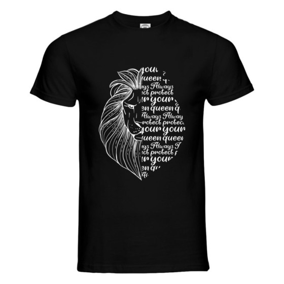 T-shirt uomo personalizzabile con nome lion always protect your queen Love