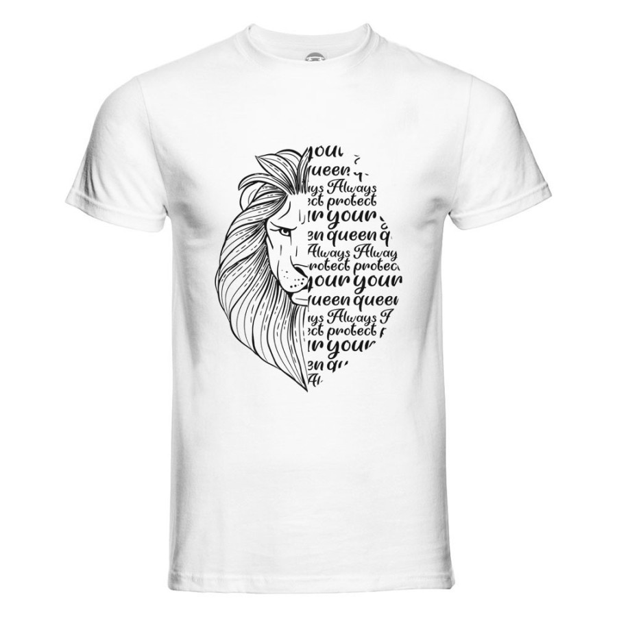 T-shirt uomo personalizzabile con nome lion always protect your queen Love