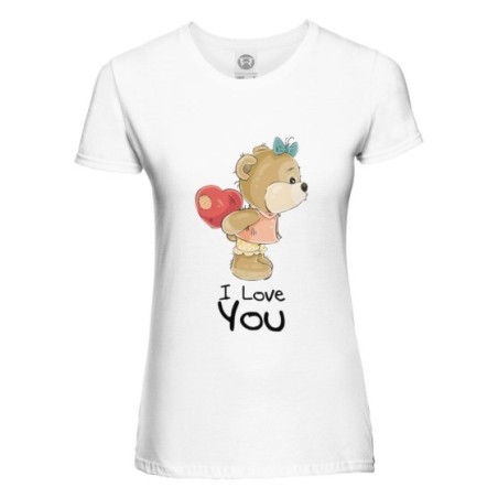 T-shirt donna personalizzabile con nome i love you con...