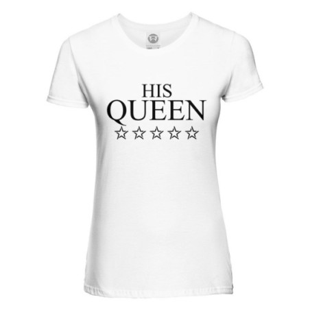 T-shirt donna personalizzabile con nome his queen with star