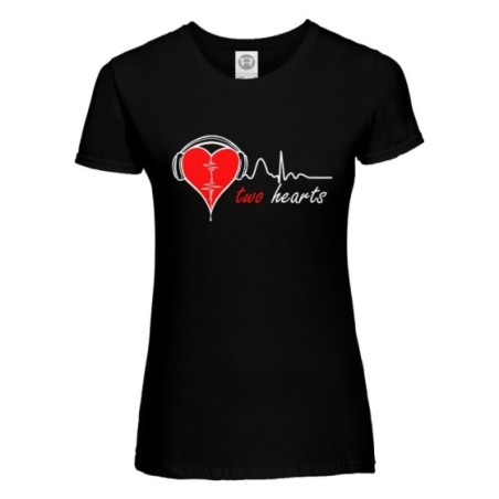 T-shirt donna personalizzabile con nome two hearts Love