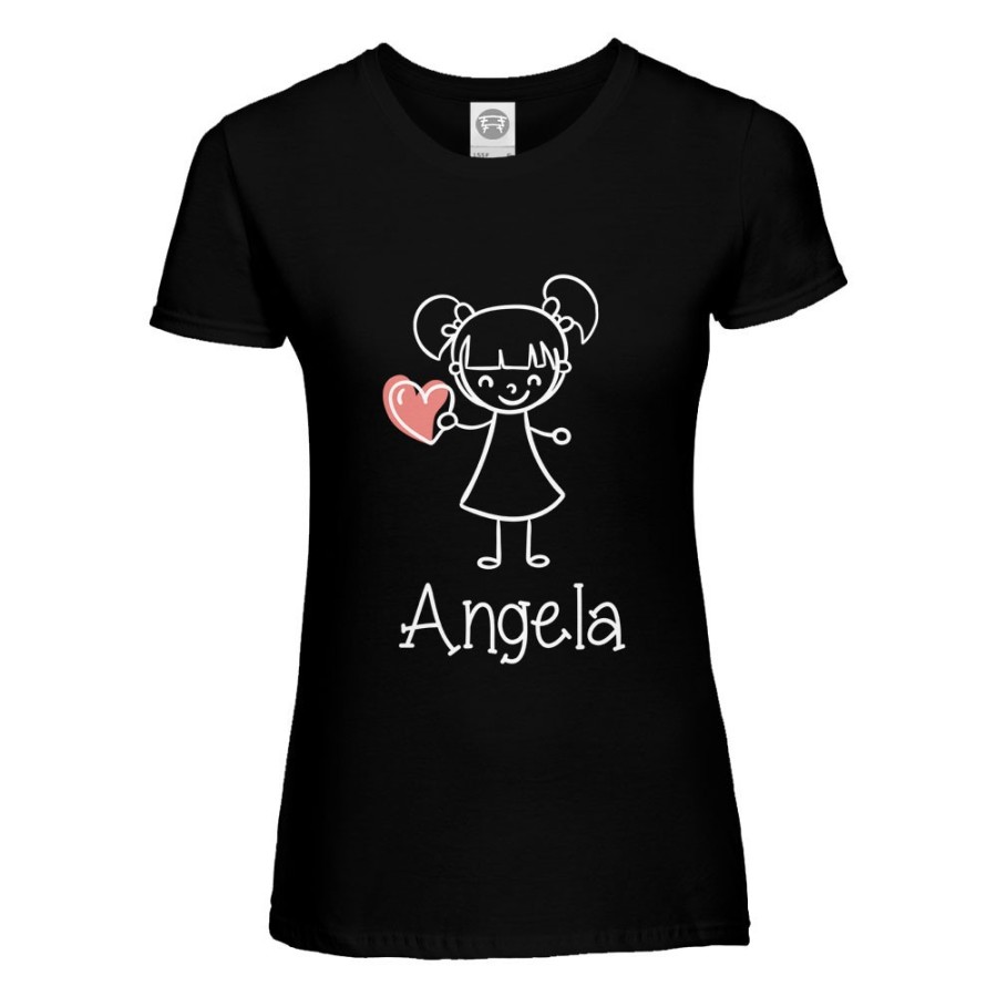 T-shirt donna personalizzata con nome omina con cuore Love