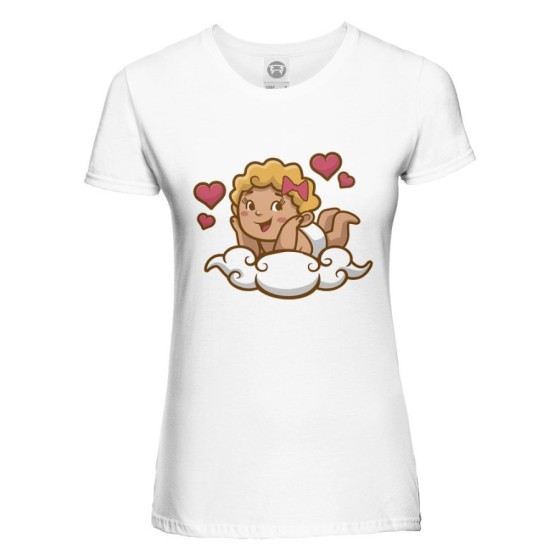 T-shirt donna personalizzabile con nome angioletto innamorato Love