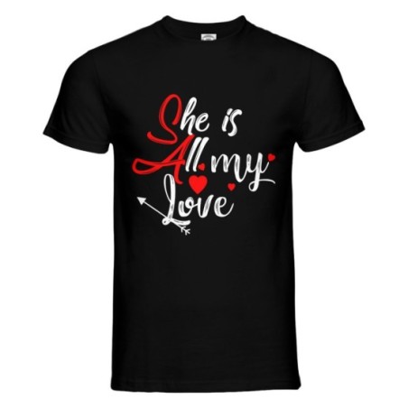 T-shirt uomo personalizzabile con nome she is all my love