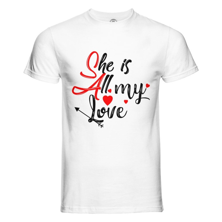 T-shirt uomo personalizzabile con nome she is all my love Love