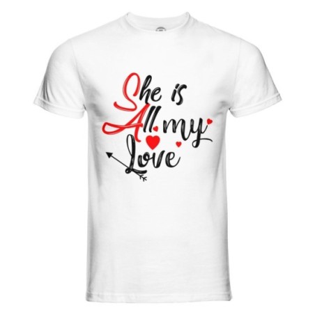 T-shirt uomo personalizzabile con nome she is all my love Love