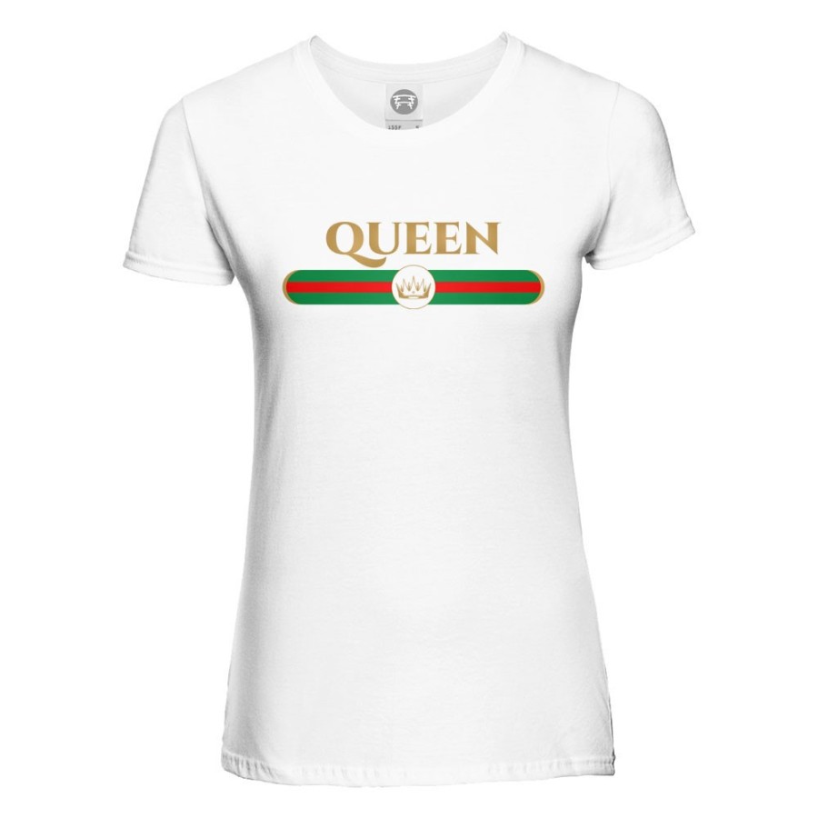 T-shirt donna personalizzabile con nome queen brand di lusso Love