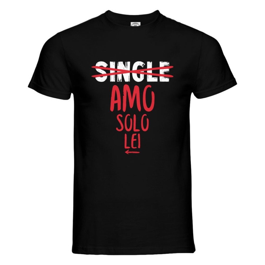 T-shirt uomo personalizzabile con nome single amo solo lei Love