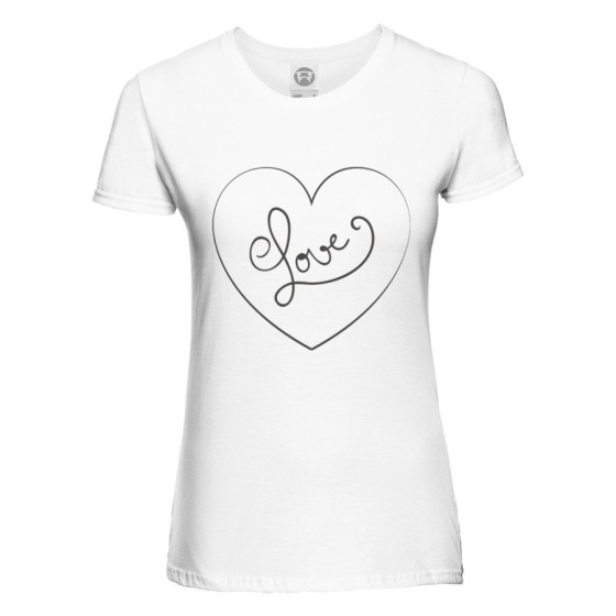 T-shirt donna personalizzabile con nome cuore love stilizzato Love