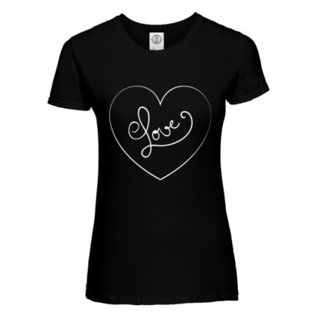 T-shirt donna personalizzabile con nome cuore love stilizzato Love