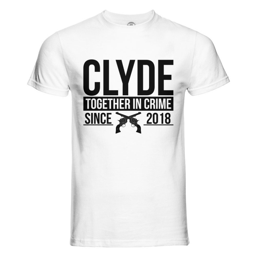 T-shirt uomo personalizzata con anno clyde together in crime since Love