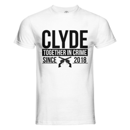 T-shirt uomo personalizzata con anno clyde together in crime since Love