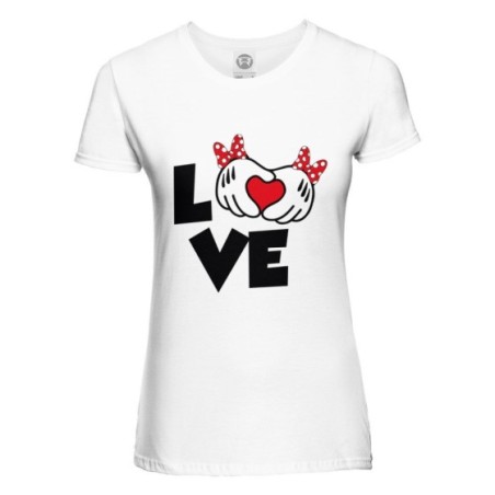 T-shirt donna personalizzabile con nome love con fiocco Love