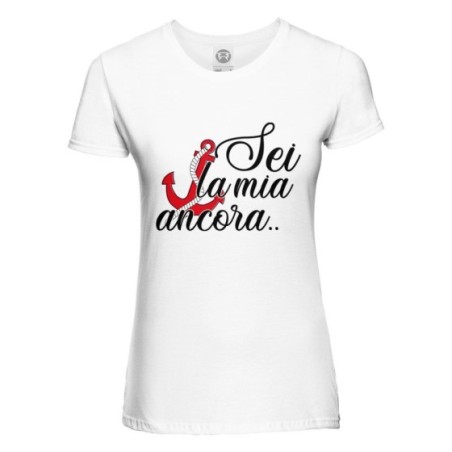 T-shirt donna personalizzabile con nome sei la mia ancora