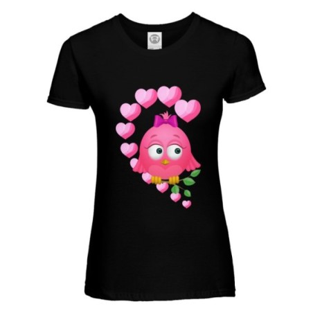 T-shirt donna personalizzabile con nome gufetta innamorata