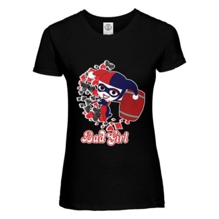 T-shirt donna personalizzabile con nome harley quinn bad girl Love